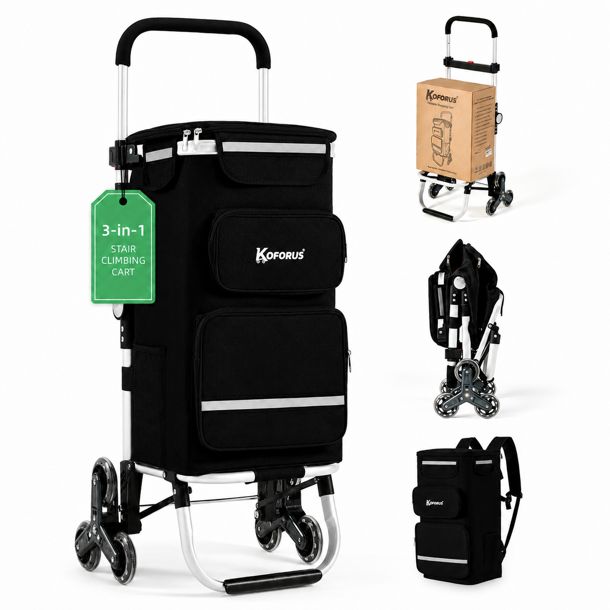 Dark Black cart folded for storage
